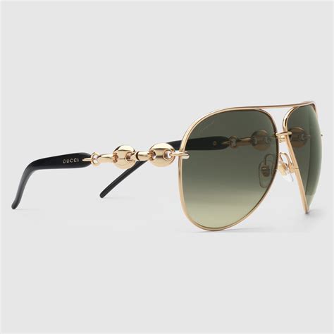 gucci pilotenbrille damen gold|Aviator Sunglasses for Women .